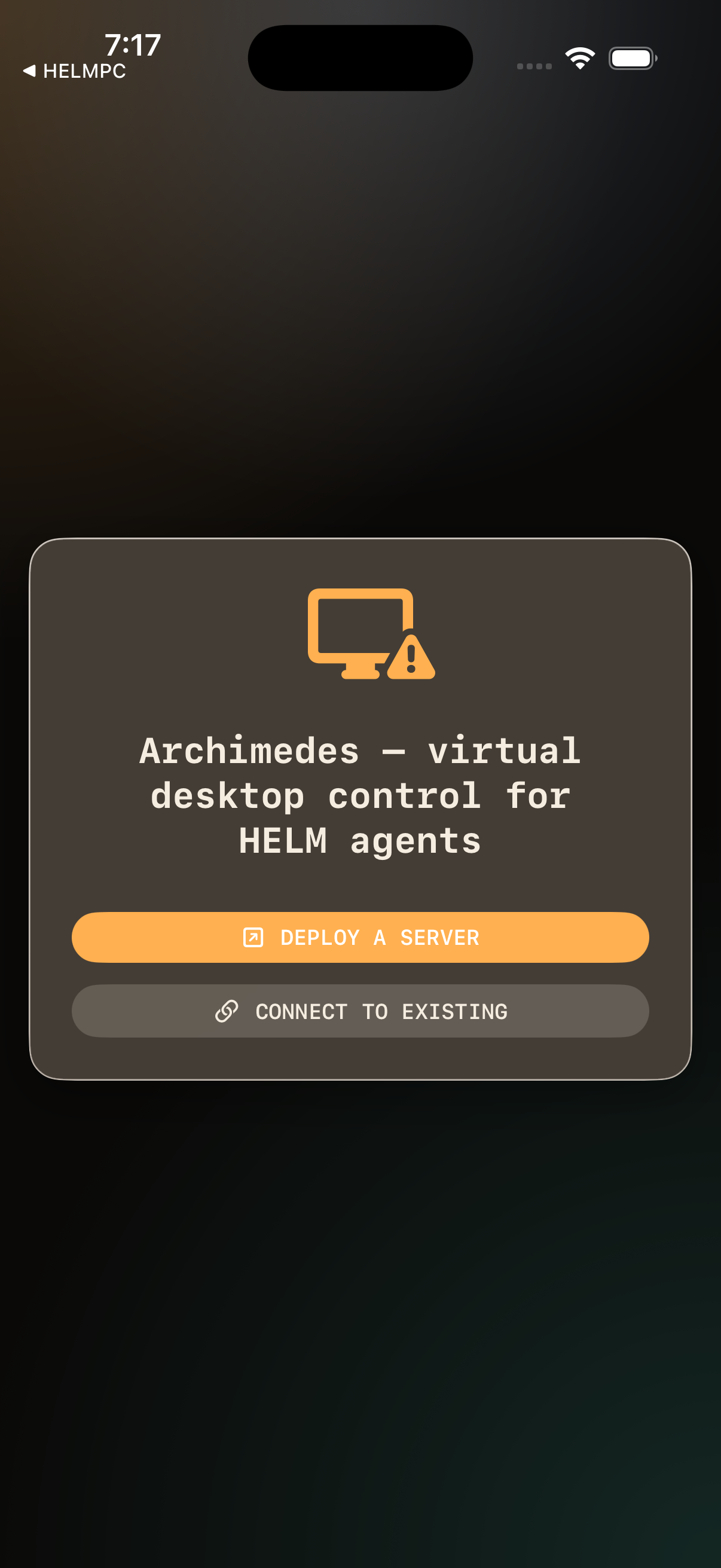 Archimedes opening screen, iPhone Simulator, 16 May 2026